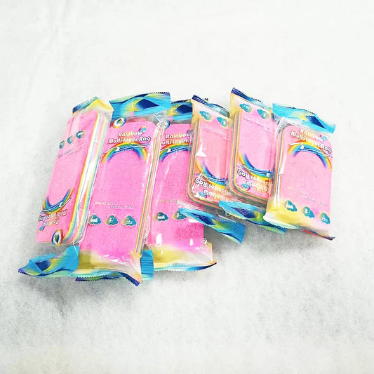 Custom 12 Layer Peelable Microfiber Sponge Block Reusable Layered Microfiber Cleaning Sponge Absorbent Rainbow Sponge
