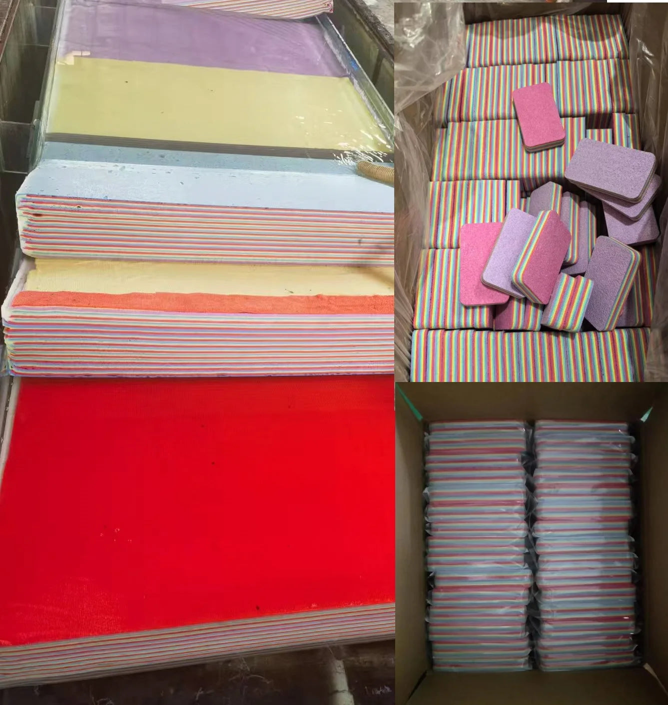 Custom 12 Layer Peelable Microfiber Sponge Block Reusable Layered Microfiber Cleaning Sponge Absorbent Rainbow Sponge